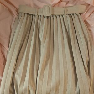 Alice Blue Beige Belted Midi Skirt